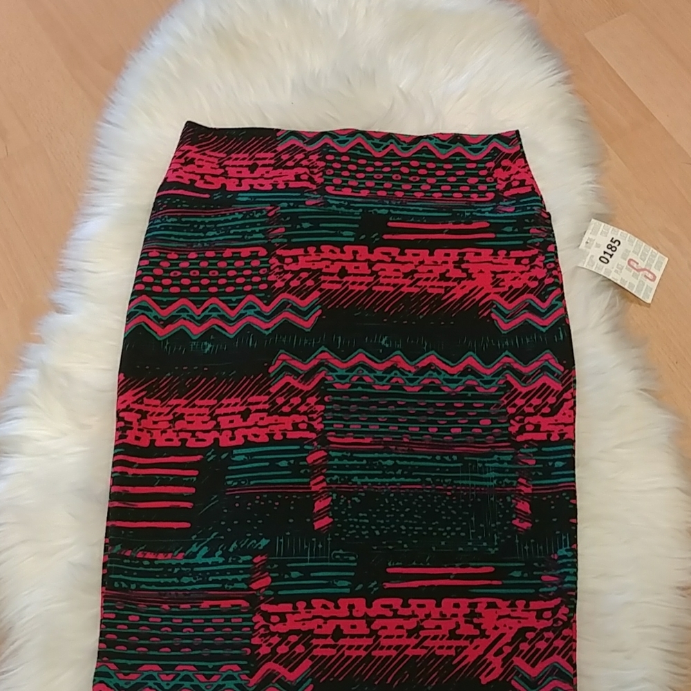 LulaRoe Abstract Striped Sexy Cassie Pencil Skirt